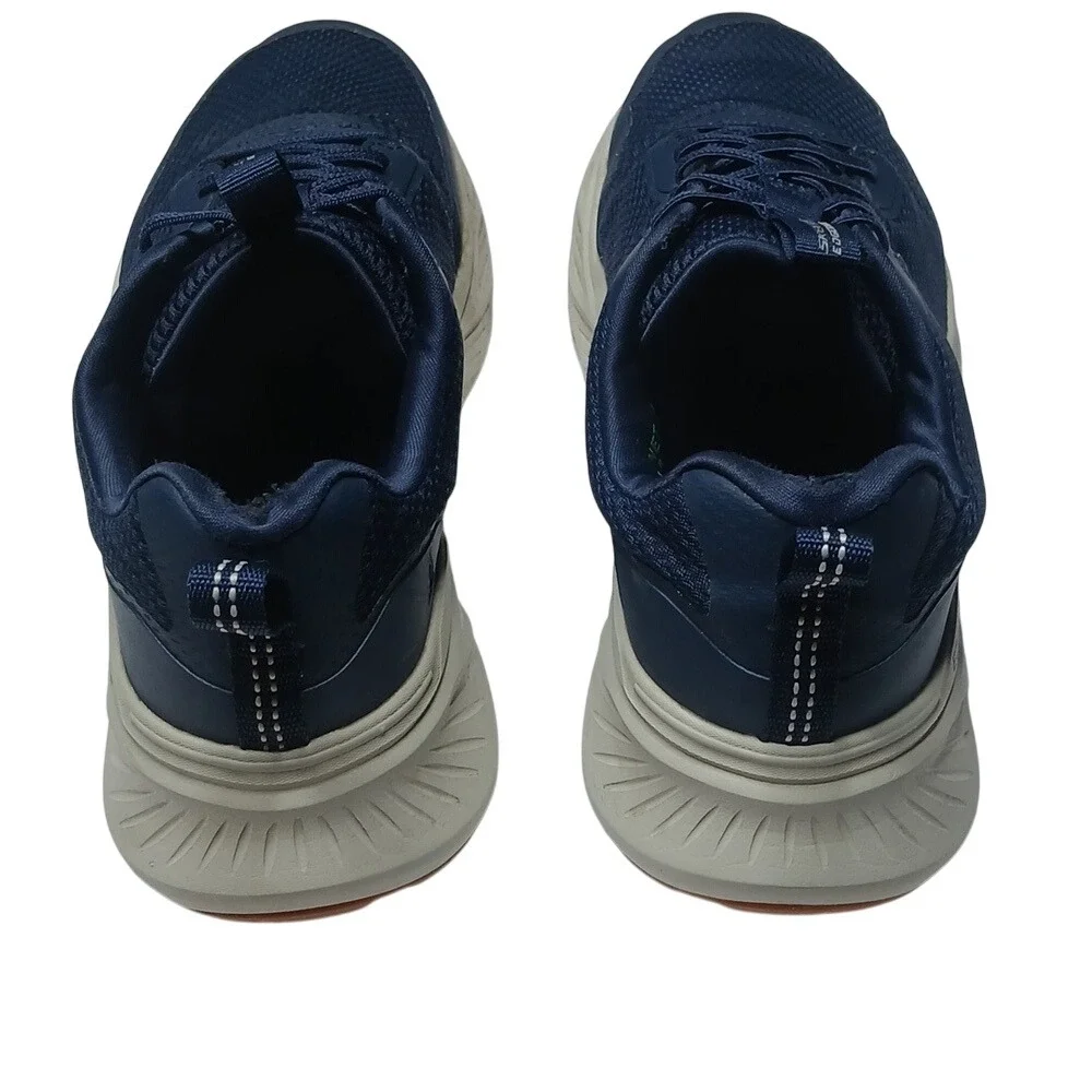 Skechers Edgeride Navy Blue White Running Shoes Mens Sneakers‎